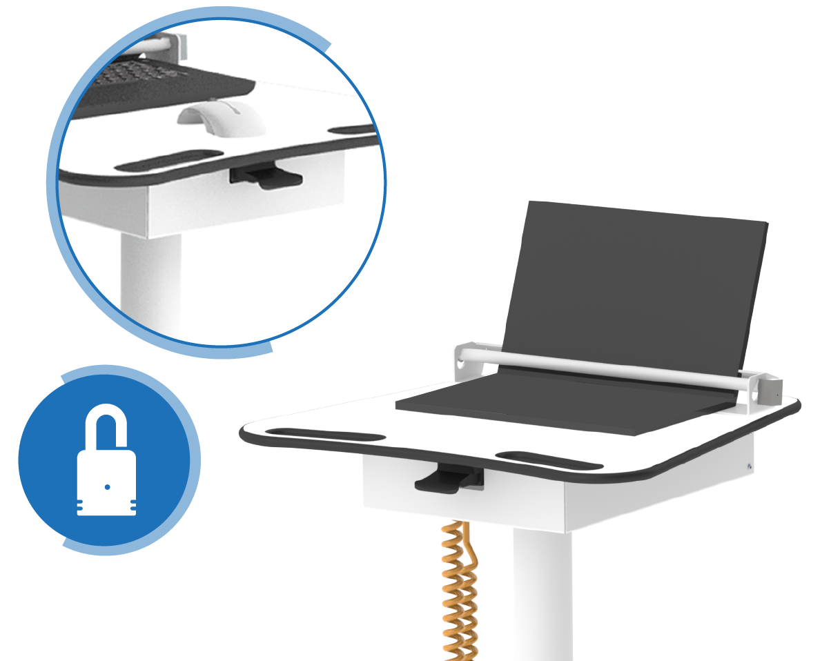 Laptop on Wheels - Height-adjustable